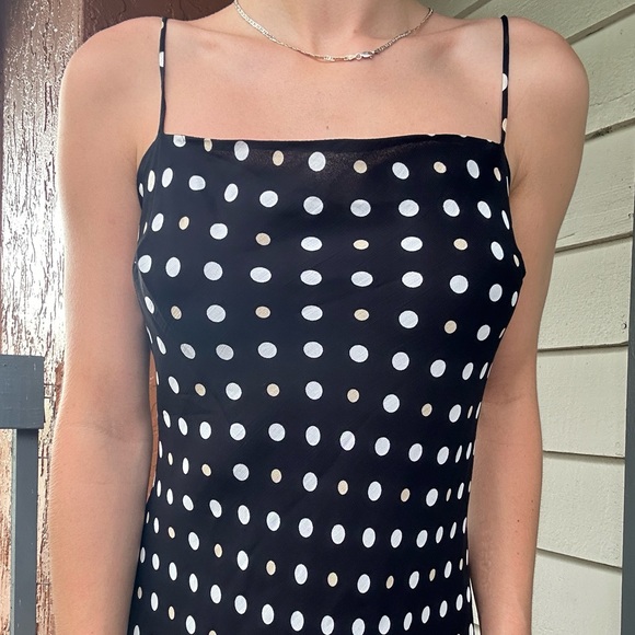 American Vintage 80’s 90’s Polka Dot Asymmetrical Trim Old Money Suburban - Picture 3 of 3